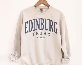 Felpa Edinburg Texas, pullover girocollo in stile vintage City