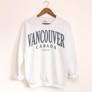 Vancouver Canada Sweatshirt, Vintage Style City Crewneck Pullover image 2