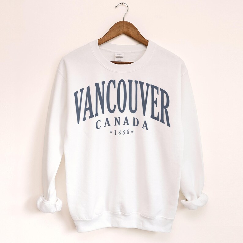 Vancouver Canada Sweatshirt, Vintage Style City Crewneck Pullover image 2