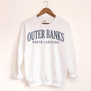 Outer Banks North Carolina Sweatshirt, Vintage Style City Crewneck Pullover image 2