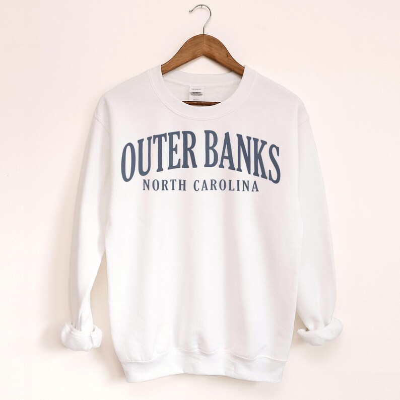 Outer Banks North Carolina Sweatshirt, Vintage Style City Crewneck Pullover image 2