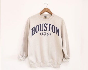 Houston Texas Crewneck Sweatshirt, City Souvenir Clothing
