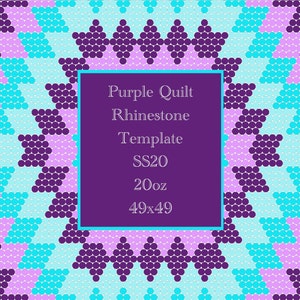 Purple Quilt Rhinestone Template SS20 20oz 49x49
