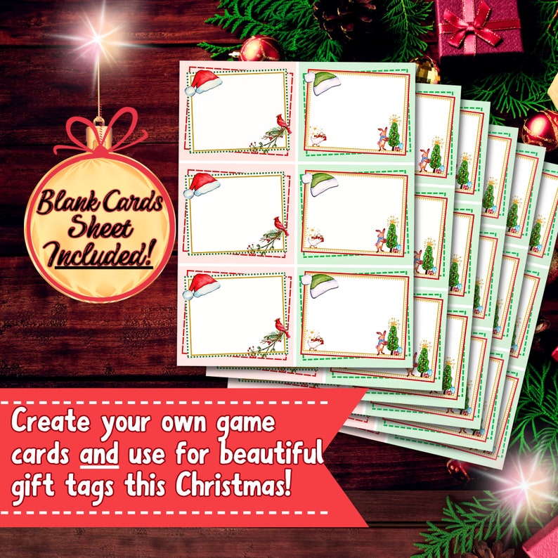 Christmas Gift Exchange Game White Elephant Gift Exchange Cards