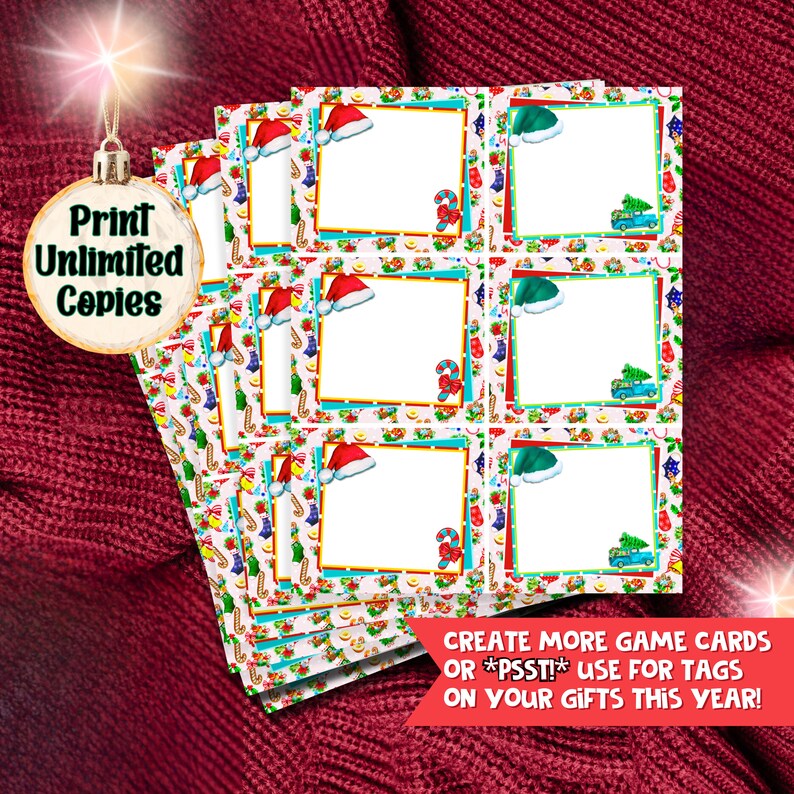 Great Adult gift exchange game, Friendsmas game and Pass the Gift Game! This Christmas gift exchange game digital download will make for a great Christmas adult game. White elephant game instructions included, along with christmas gift tags.