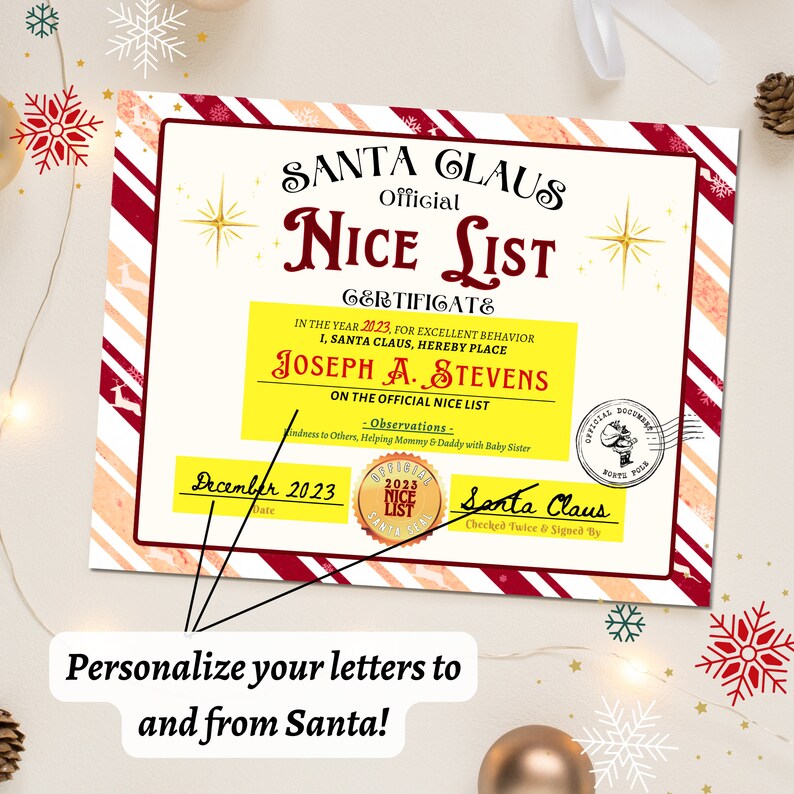 Santa Letter Set EDITABLE Santa Letters Templates Letter Etsy