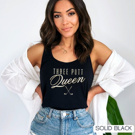 Womens Funny Golf Shirts- Golf Tank Top, Three Putt, Ladies Golf