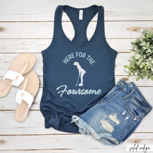 Womens Golf Tank Top and Funny Golf Shirt makes a great funny golf s gift and foursome golf tshirt for golf mom, birthday golf party shirt, matching golf team shirts, golf couple tshirts and see personalized golf gifts to match in the shop!