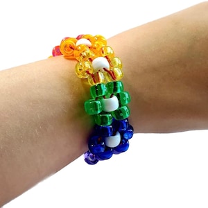 Flower Kandi Beaded Bracelet