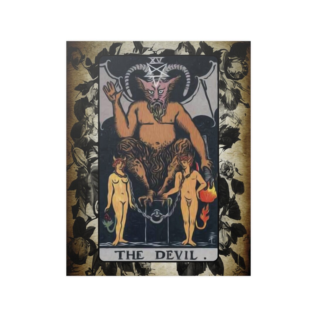 Tarot Card XV the Devil Satin Poster Etsy