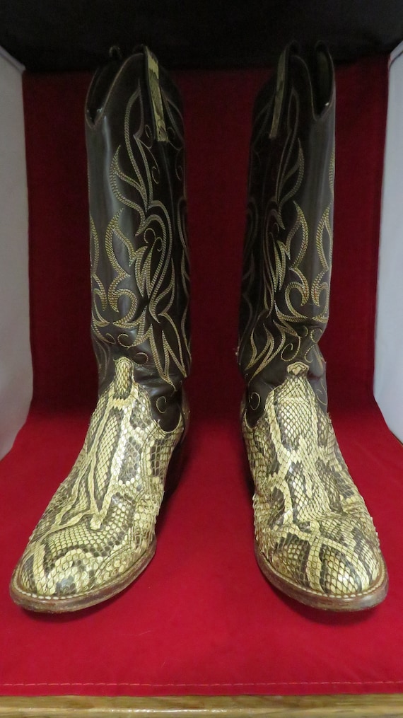 Vintage Snake Skin Women's Cowboy boots, Size 5, D