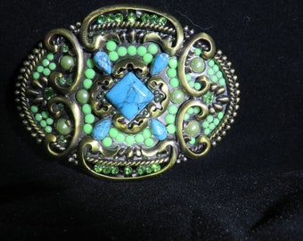 Antique jeweled belt buckle, Western belt buckle, Fashion Belt Buckle, Vintage, Cowgirl Bling Belt Buckel