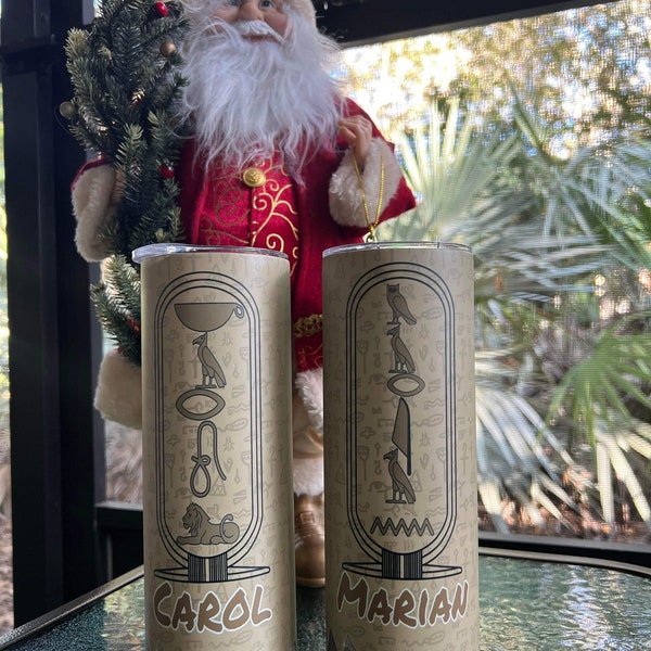 hieroglyphic Tumbler | Personalized Gifts | 20oz Tumblers | Personalized / gift , Christmas, Historic , surprise, special design , Old Egypt