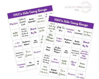 1960's Song Bingo