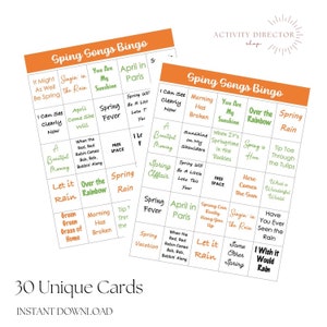 Spring Songs Bingo