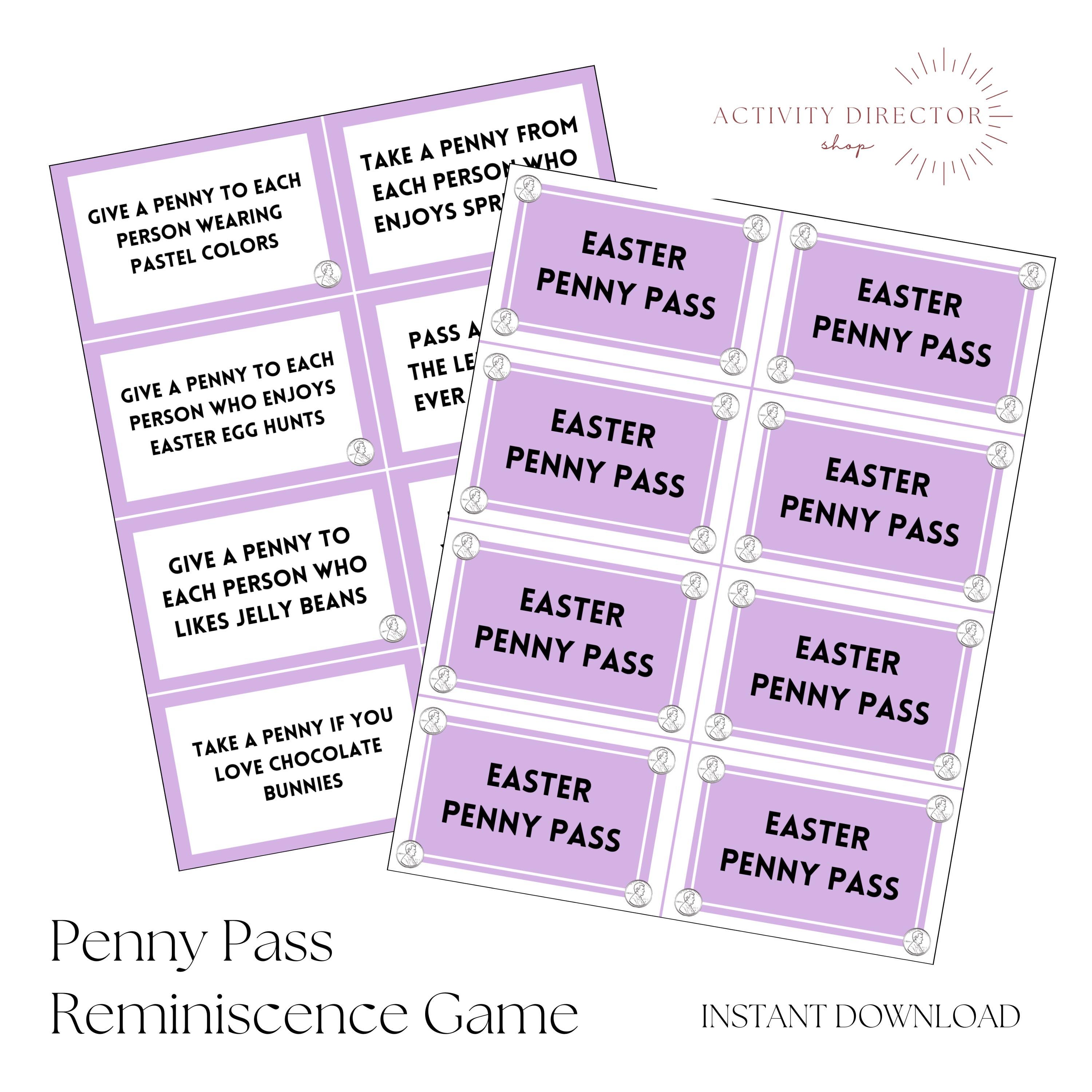penny game seniors - etsy