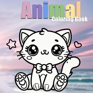 Animal Kawaii Coloring Book, Kawaii Children Coloring Book