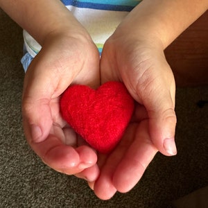 Kissing hand heart, First day of school gift, Ready confetti, Jitter Glitter, kindergarten back to school wool felted
