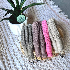 Macrame wristlet lanyard, phone strap keychain
