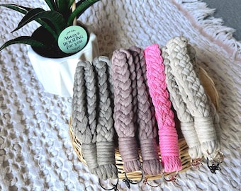 Tour de cou en macramé, porte-clés pour téléphone