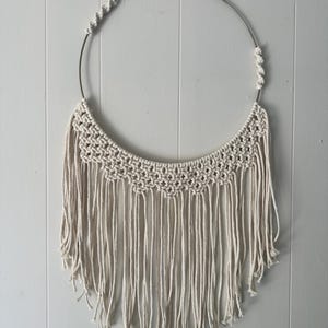 Cotton macrame wreath, door hanger, indoor outdoor wreath