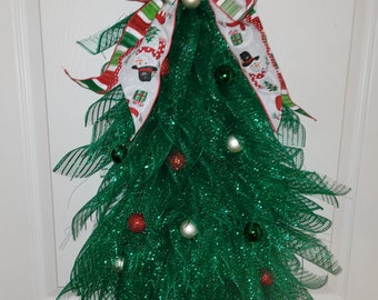 Deco Mesh Christmas tree wreath