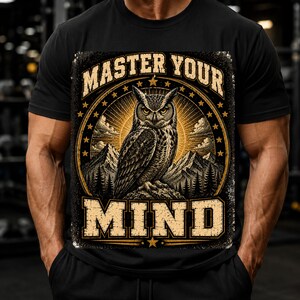 Master Your Mind PNG, Owl Motivation Design, Mindset Quote PNG, Mental Strength Shirt Design, Digital Download