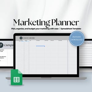 2025 Marketing Calendar | Campaign Planning Tool | Marketing Channel Planner | Calendar for Marketing | Google Sheets Digital Tracker-DECGS4