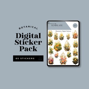 Botanical Digital Stickers | Goodnotes Digital Stickers | Journal Stickers | Plant Digital Planner Stickers | Digital Stickers