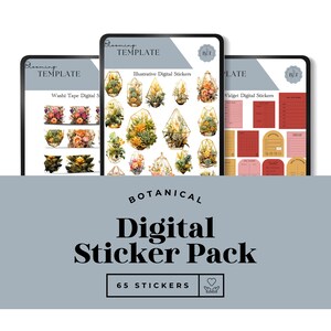 Botanical Digital Stickers | Goodnotes Digital Stickers | Journal Stickers | Plant Digital Planner Stickers | Digital Stickers
