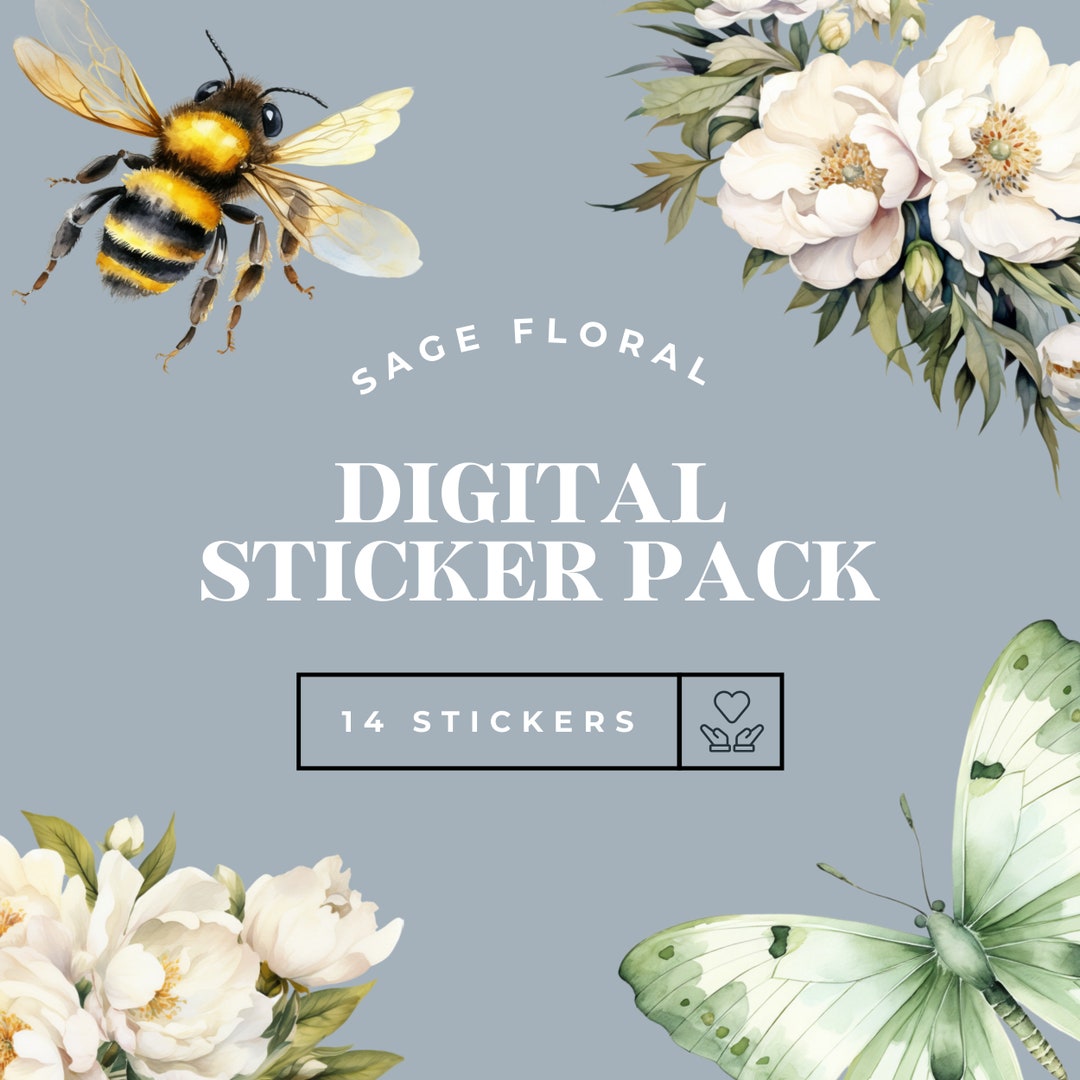 Aesthetic Digital Stickers | Planner Images and Graphics | Floral ...