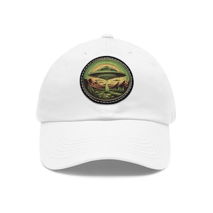 UFO Alien Dad Hat with Leather Patch (Round)