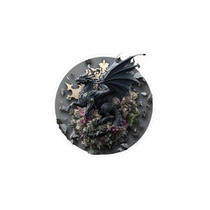 Dragon Floral Kiss-Cut Vinyl Decal | Fantasy Home Decor, Sticker for Car, Laptop, Water Bottle, Gift for Dragon Lovers