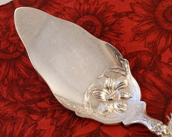 Antieke Art Nouveau _ Cake Server _ Pie Knife _ Silver Plate _ 1908 Narcissus door Oxford Silver Wm A Rogers Ltd uit New York City