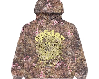 Sp5der Real Tree OG Web Hoodie | Camo Streetwear Oversized Pullover Sweatshirt