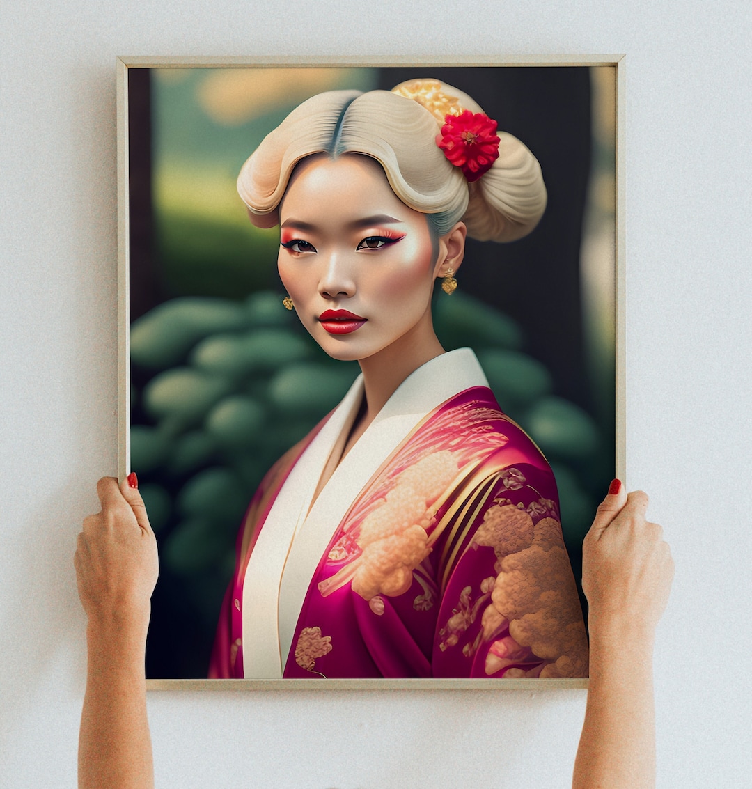 Japanese Wall Art Artwork Poster Beautiful Geisha Geiko Etsy