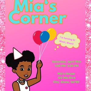 Gracie’s Corner Birthday Invitation