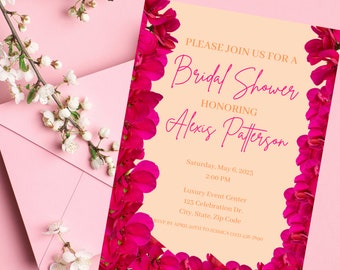 Bridal Shower Invitation | Spring or Summer Wedding || Editable for Digital or Printable Invite