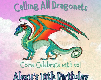 Wings of Fire Glory Birthday Invitation Canva Template - Perfect for Your Dragon-Loving Child