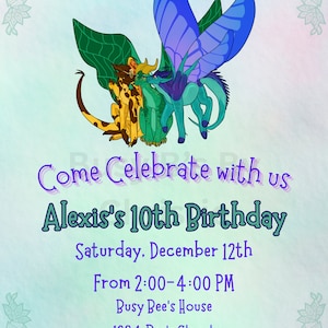 Wings of Fire Birthday Invitation Canva Template - Perfect for Fans of the Book Series