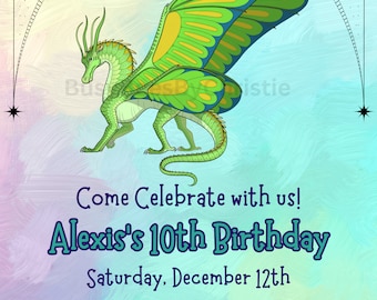 Custom Wings of Fire Luna Birthday Invitation Template