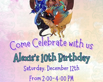 Wings of Fire Birthday Invitation Canva Template - Perfect for Fans of the Book Series
