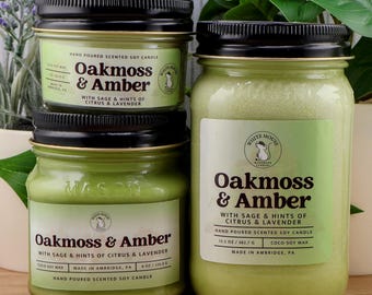 Oakmoss and Amber Soy Coconut Wax Candle