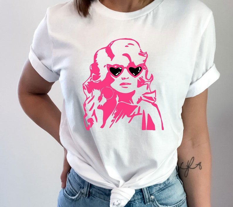 Dolly Parton with Sunglasses Shirt, Dolly Parton Sweatshirt, Dolly Hearts Sunglasses Tee, Dolly Parton Graphic Hoodie image 4