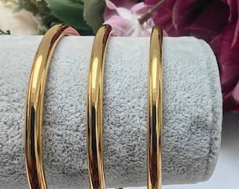 Lot de trois bracelet jonc doré en acier inoxydable 4 mm sans nickel