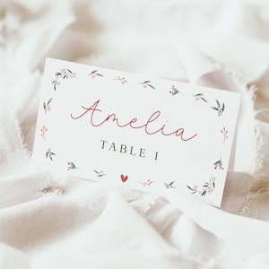 Editable Christmas Place Names Card Template, Place Names Wedding Cards, Winter Baby Shower Printable Template CH-608