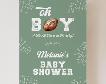 Football Baby Shower Welcome Sign Template (Digital Download)
