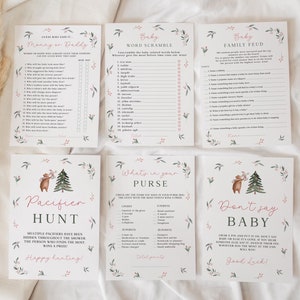 17 Christmas Baby Shower Games Bundle Template, Editable Baby Shower Activity, Instant Download, Winter Baby Shower CH-608