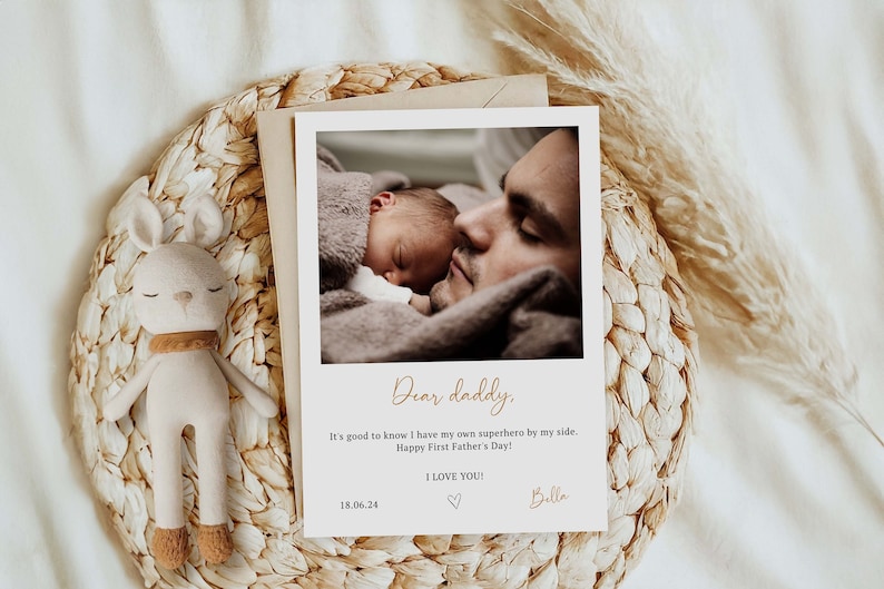 First Father's Day Photo Card, Gifts for Dad, Father's Day Greeting Card, Photo Card Gift Ideas image 1