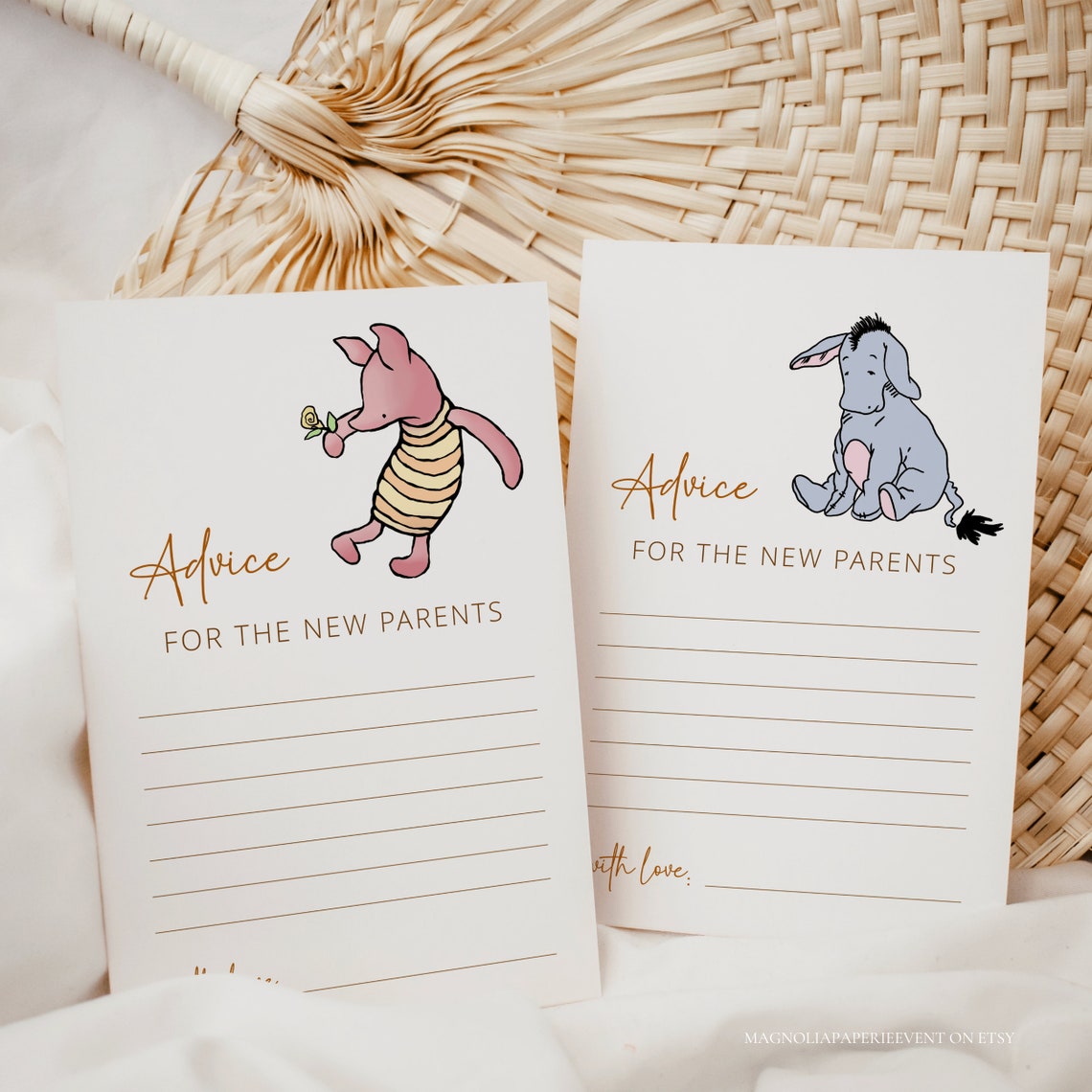 Winnie the Pooh Advice Sign Baby Shower Pooh Bear Sign and Card Advice